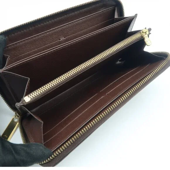 100% Authentic Louis Vuitton Zippy Brown Damier Ebene leather Wallet - Picture 10 of 12